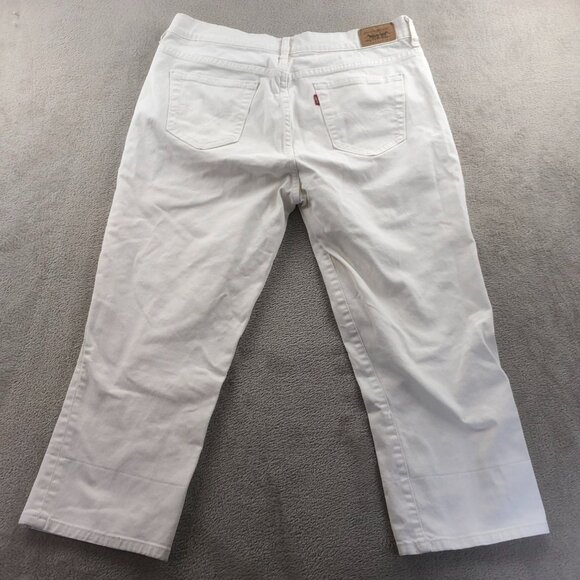 Vintage Levi's Women's 515 Jeans Size 12 White Denim Cotton Wide Leg Classic Cas - Picture 15 of 15